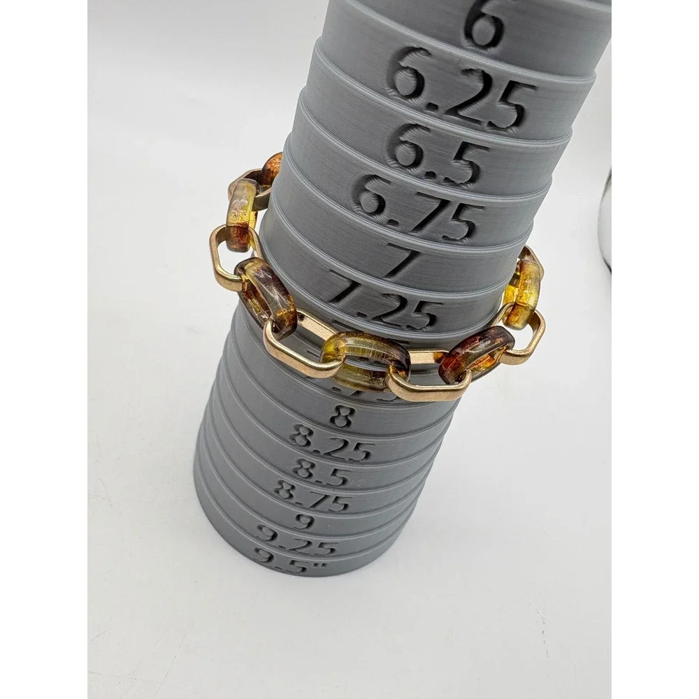 Gold Tone and Tortoiseshell Resin Chunky Oval Chain Link‎ Bracelet